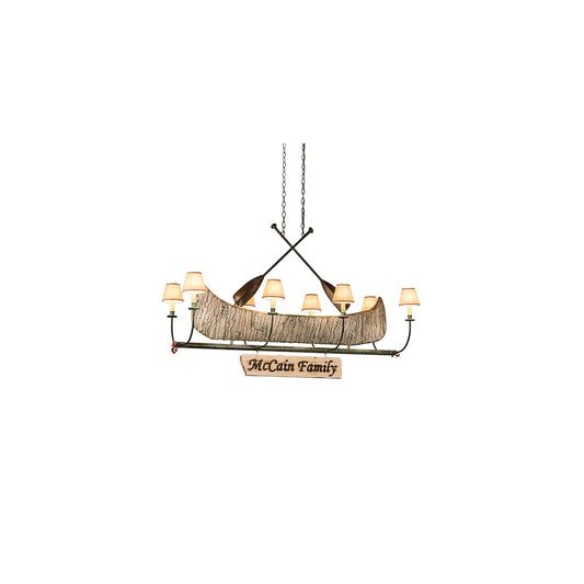 Personalized Canoe 8 Light 24" Wide Linear Chandelier