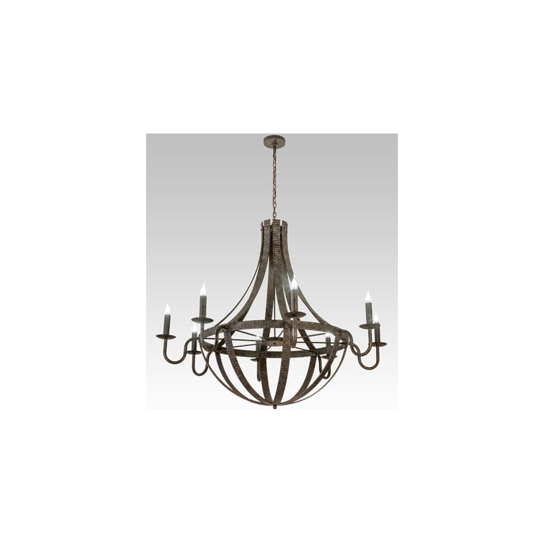 Barrel Stave 8 Light 60" Wide Taper Candle Style Chandelier