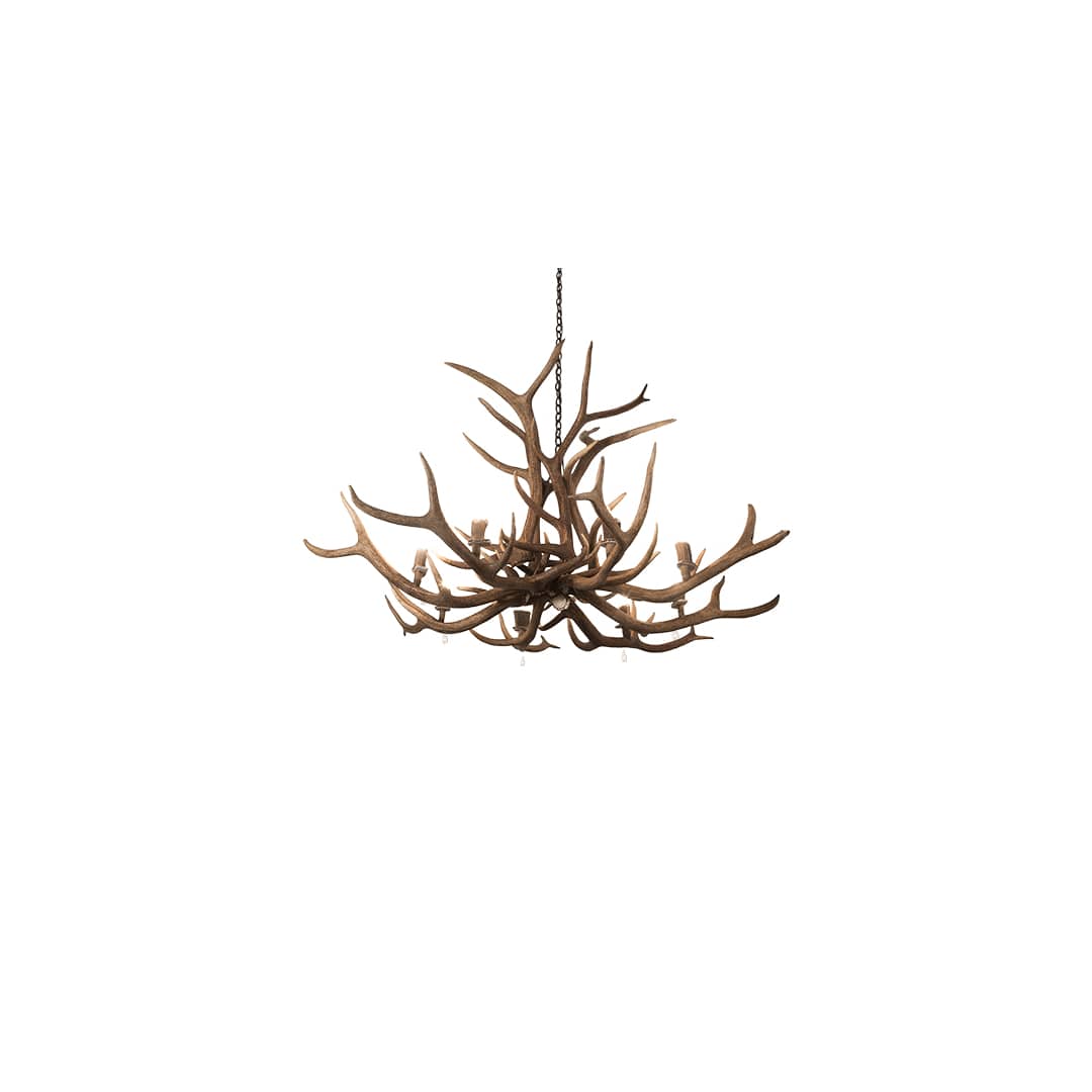 Antlers 8 Light 66" Wide Antler Candle Style Chandelier