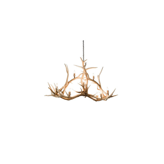 Long Antlers Elk 10 Light 24" Wide Antler Candle Style Chandelier