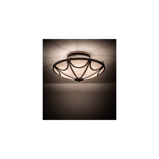 Carousel 8 Light 42" Wide Semi-Flush Bowl Ceiling Fixture - Hand Wrought Iron Finish