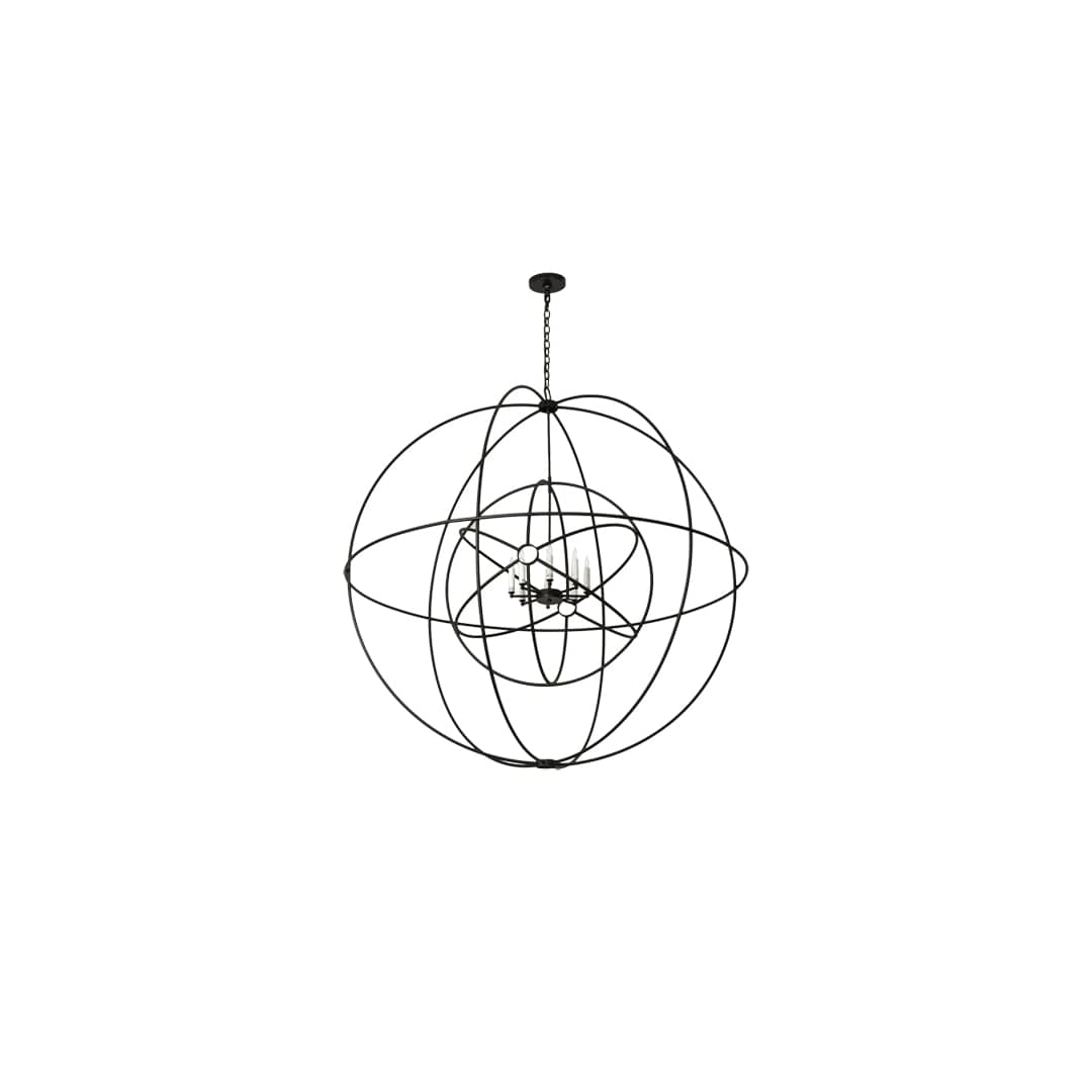 Atom Enerjisi 8 Light 60" Wide Taper Candle Globe Chandelier