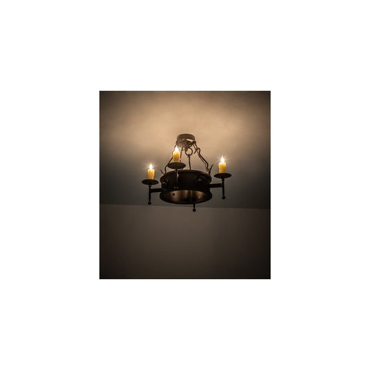 Lorenzo 4 Light 24" Wide Semi-Flush Ceiling Fixture