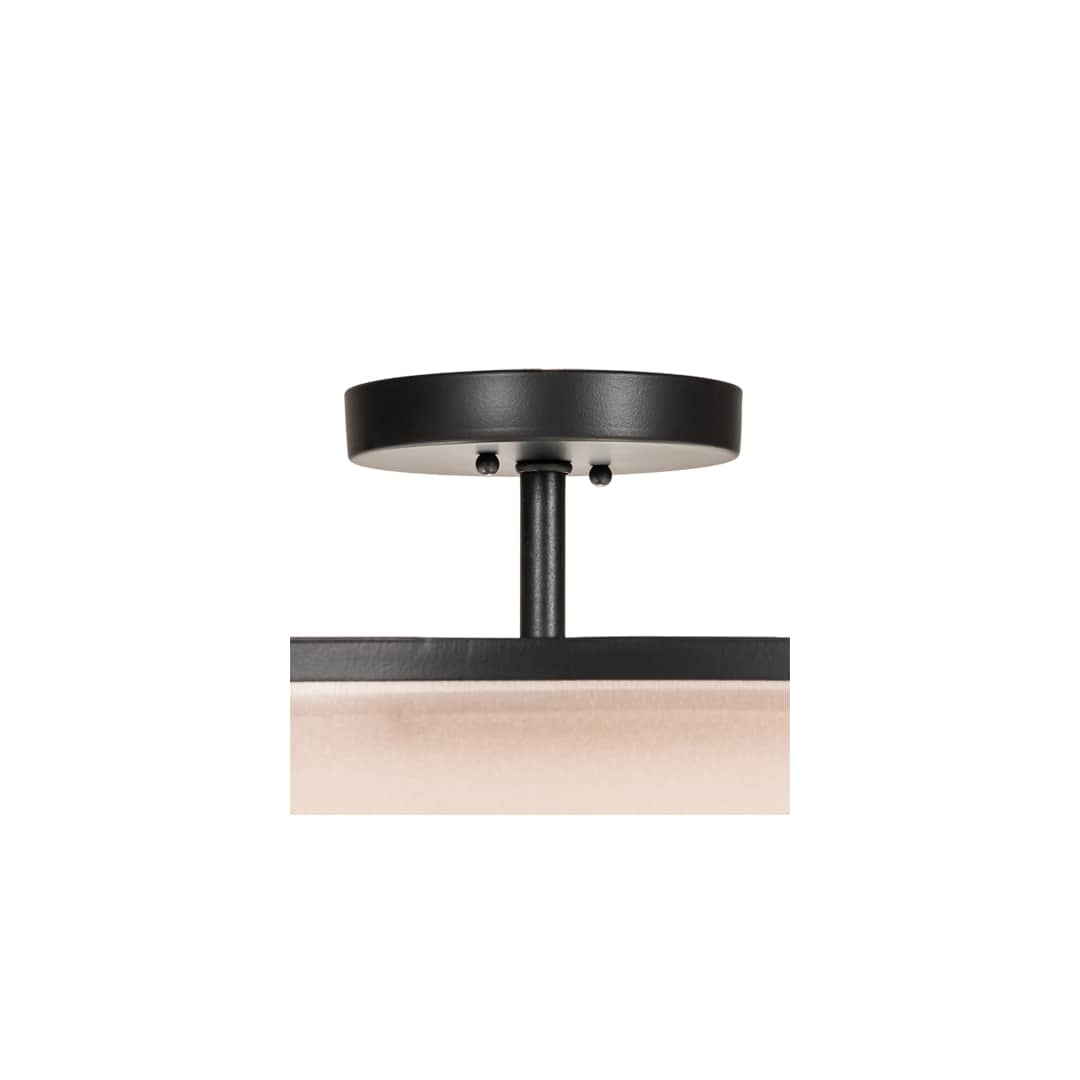 Cilindro 3 Light 30" Wide Semi-Flush Drum Ceiling Fixture - Flat Black Finish - GU24 Bulb Base