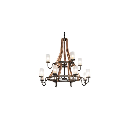Barrel Stave 12 Light 61" Wide Chandelier