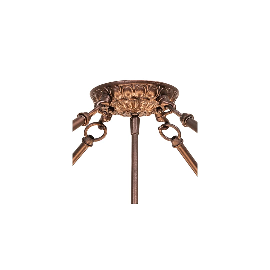 Fleur-de-lis 8 Light 40" Wide Semi-Flush Bowl Ceiling Fixture - Mahogany Bronze Finish