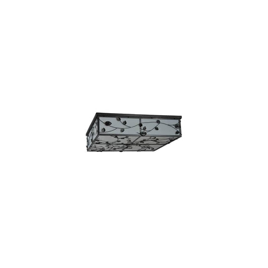 Ivy 8 Light 51" Wide Flush Mount Square Ceiling Fixture - Textured Black Finish - Medium Bulb Base