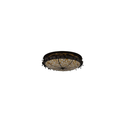 Greenbriar Oak 8 Light 52" Wide Semi-Flush Bowl Ceiling Fixture - Antique Copper Finish - Medium Bulb Base
