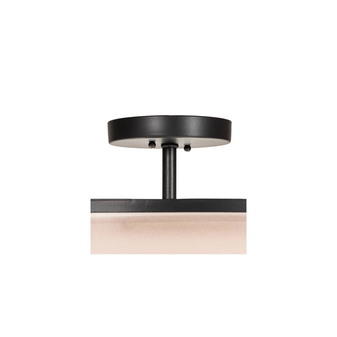 Cilindro 3 Light 30" Wide Semi-Flush Drum Ceiling Fixture - Flat Black Finish - Medium Bulb Base