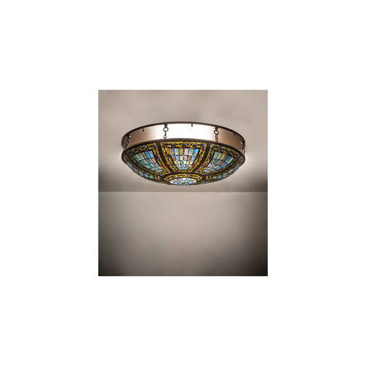 Fleur-de-lis 8 Light 40" Wide Semi-Flush Bowl Ceiling Fixture - Oil Rubbed Bronze Finish
