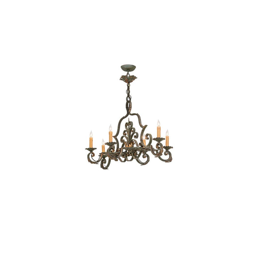 Long Rosalie 6 Light 25" Wide Taper Candle Style Chandelier