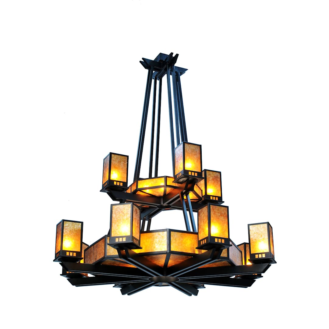 Avondale 20 Light 58" Wide Chandelier with Brown Mica Shade