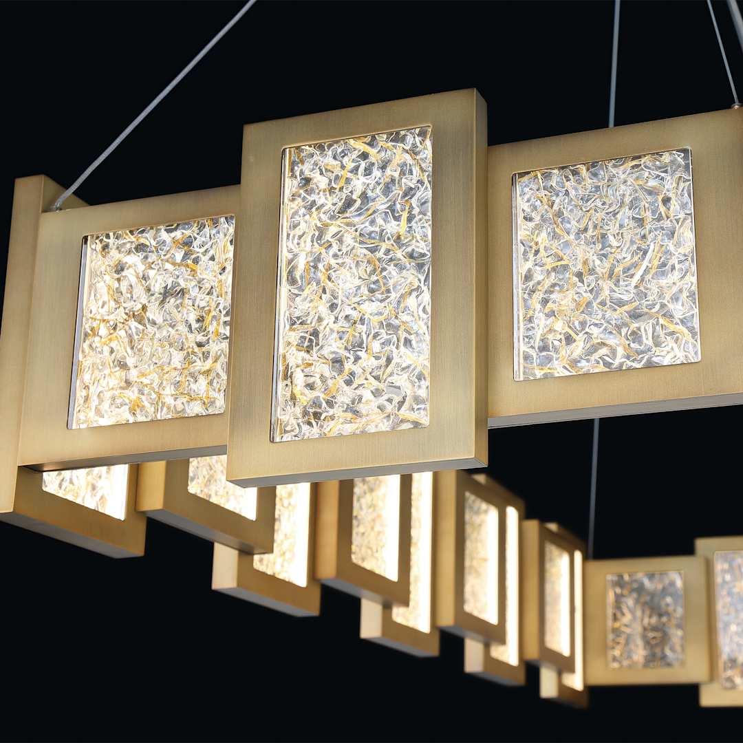 Fury 48" Wide LED Suspended Linear Chandelier with Opal Glass Shade