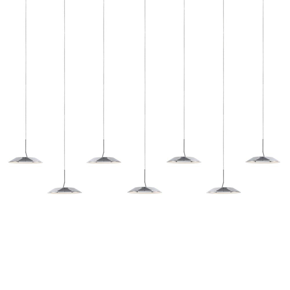 Royyo Pendant, 7-Light, Linear, LED, Chrome, Matte White Canopy, 44"W (RYP-L7-SW-CRM 407UEL0)