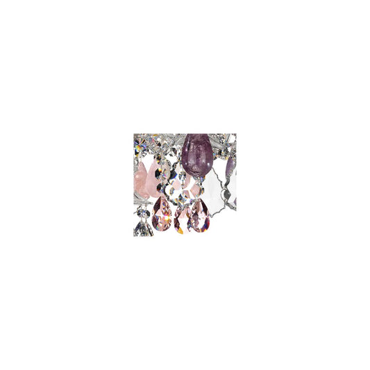 Hamilton 6 Light 22" Wide Crystal Chandelier with Amethyst Rock Crystals