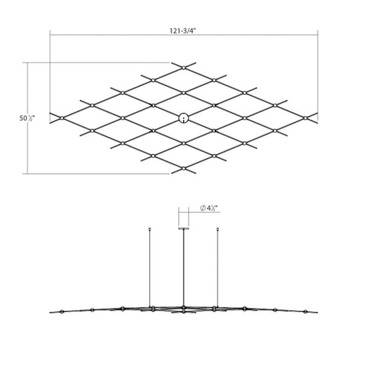 Constellation Aquarius Medius 25 Light 122" Wide LED Chandelier with Faceted Acrylic Shades