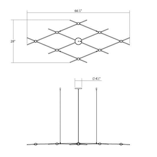 Constellation Aquarius Minor 9 Light 67" Wide LED Chandelier with Optical Acrylic Shades