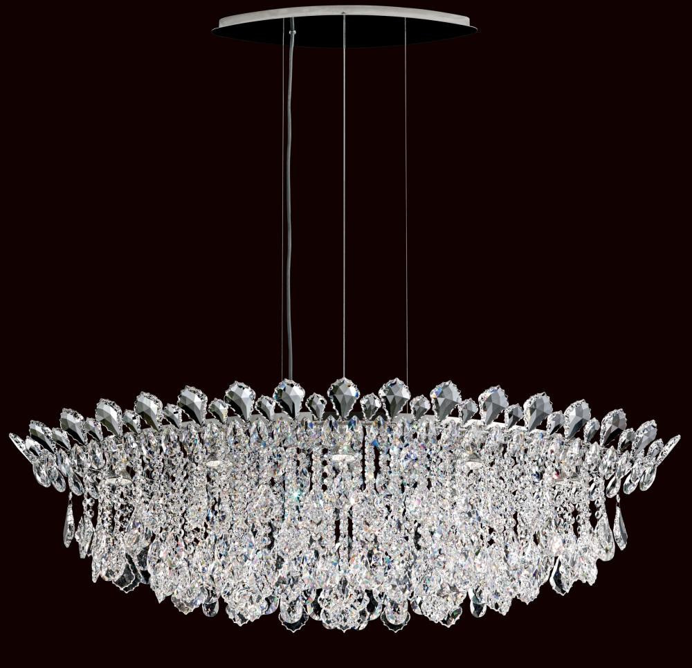 Trilliane Strands Pendant, 8-Light, Polished Stainless Steel, Clear Heritage Crystal, 45"W (TR4811N-401H 1811RY)