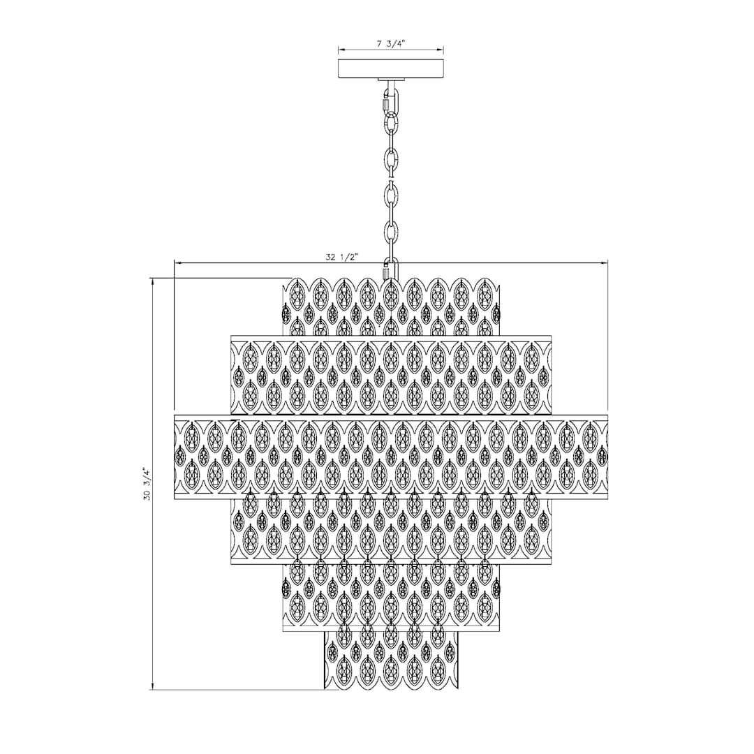 Dealey 17 Light 33" Wide Crystal Waterfall Chandelier