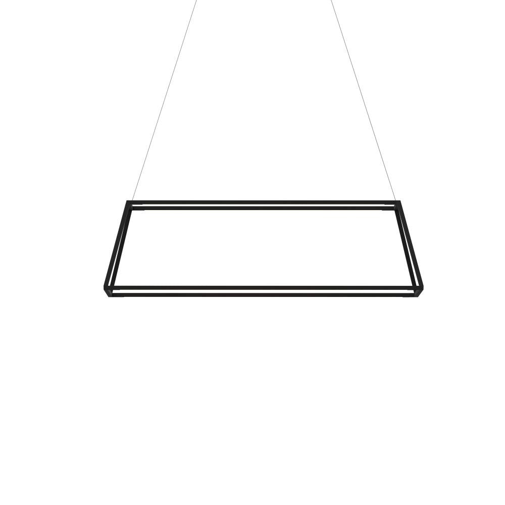 Z-Bar Pendant Rise, Small Rectangle, LED, Matte Black, 40"W (ZBP-38-RR-SW-MTB-CNP 407UENW)