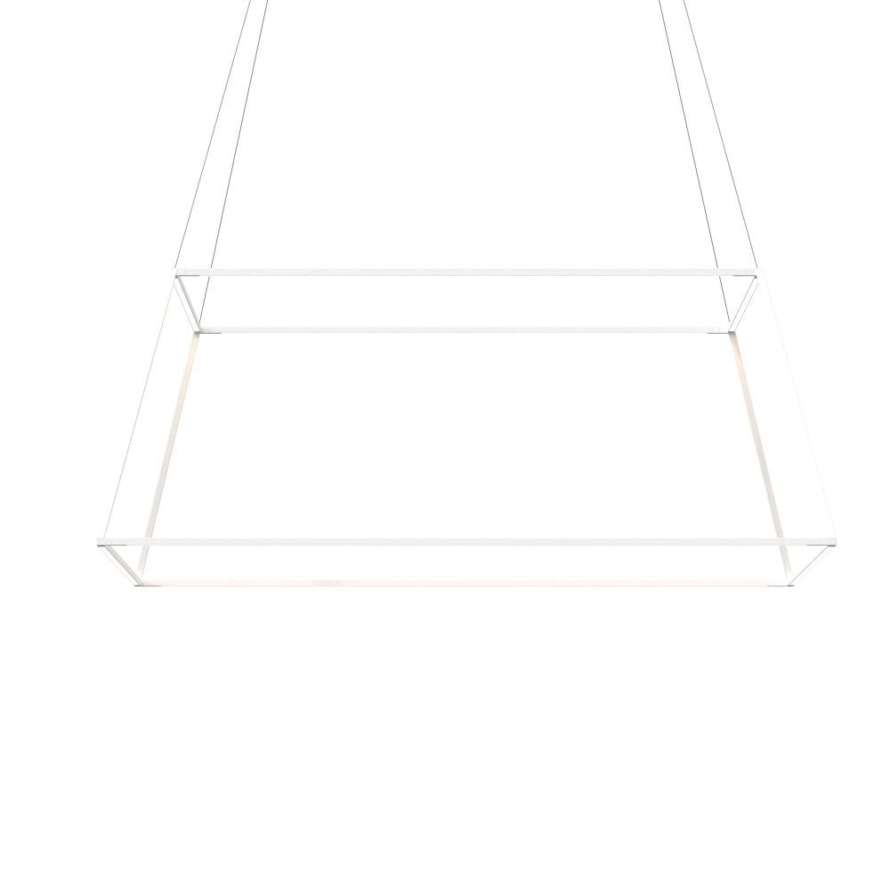 Z-Bar Pendant Rise, Large Square, LED, Matte White, 50.5"W (ZBP-48-RS-SW-MWT-CNP 407UENU)