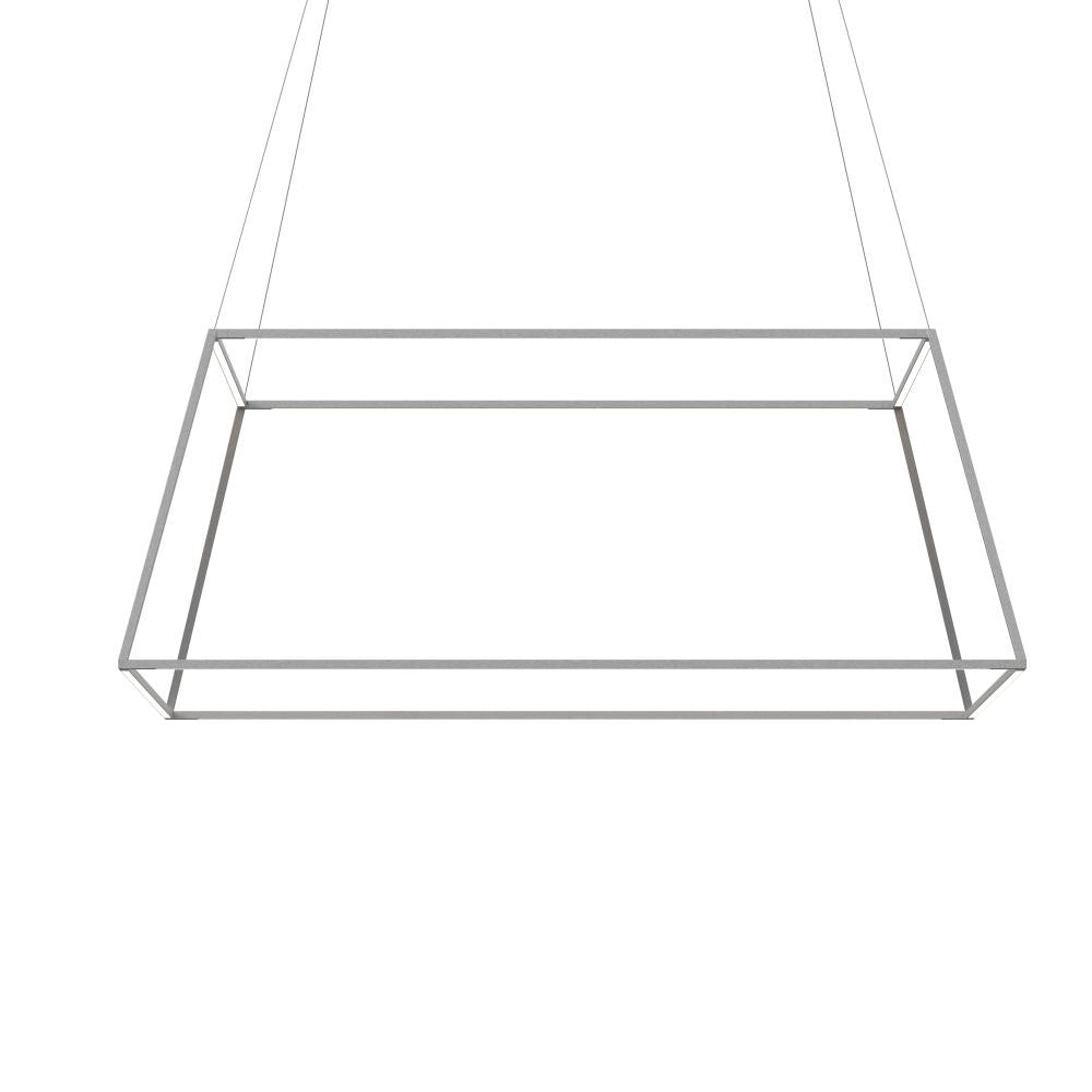 Z-Bar Pendant Rise, Large Square, LED, Silver, 50.5"W (ZBP-48-RS-SW-SIL-CNP 407UENV)