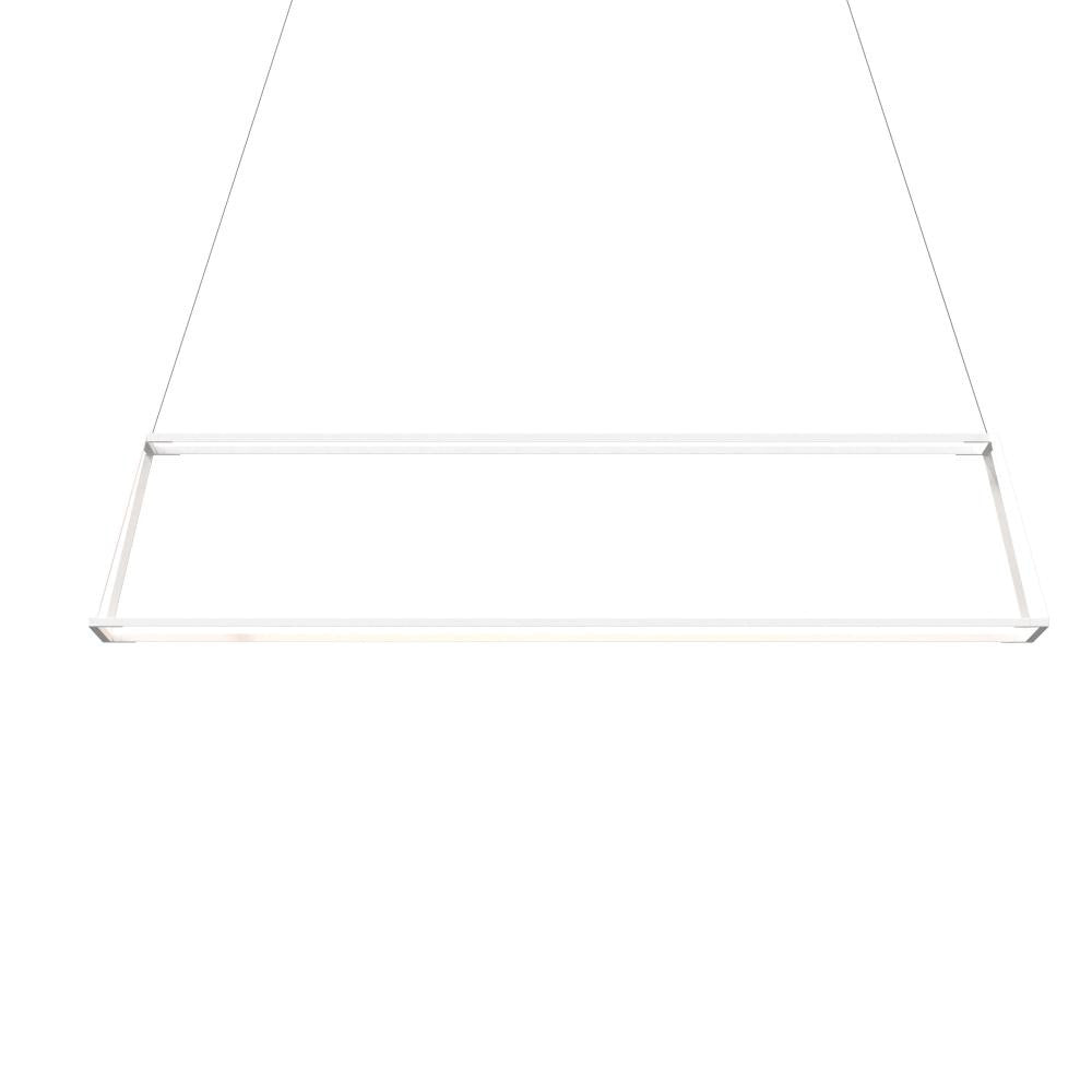 Z-Bar Pendant Rise, Large Rectangle, LED, Matte White, 56.25"W (ZBP-54-RR-SW-MWT-CNP 407UFK4)