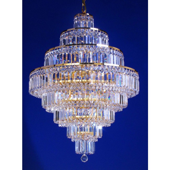 18 lights crystal chandelier in gold plated finish