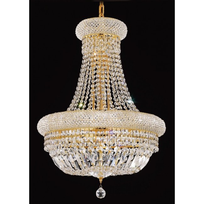  14 Light crystal chandelier gold plated