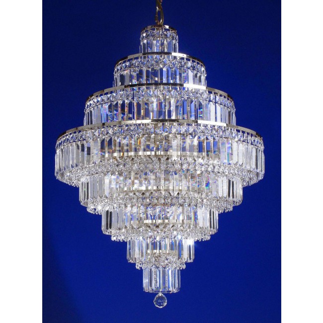 18 lights crystal chandelier in polished chrome finish