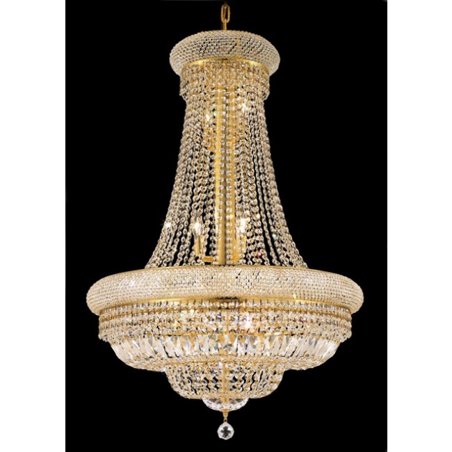 14 Light crystal chandelier gold plated
