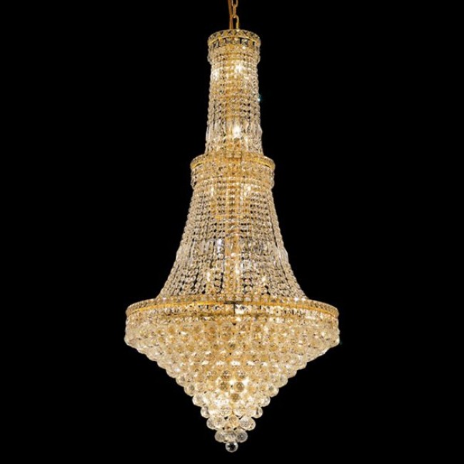 Gold plated 34 Light traditional crystal Chandelier