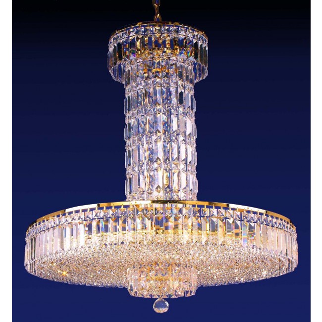 18 lights crystal chandelier in gold plated finish