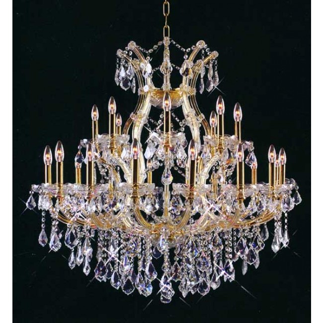 Maria Theresa chandelier dressed with fantastic crystal in gold plated finish