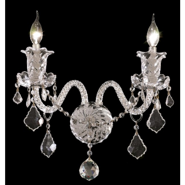 2 Lights crystal wall sconce