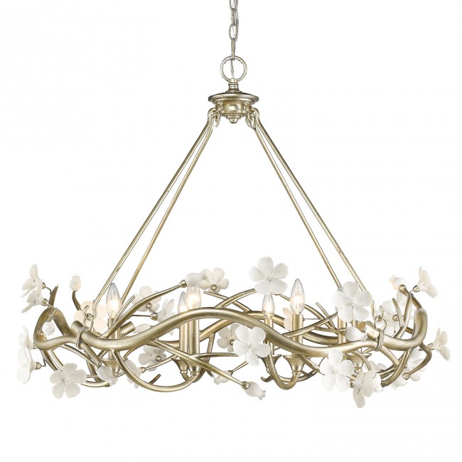 Aiyana Silver Leaf Eight-Light Pendant