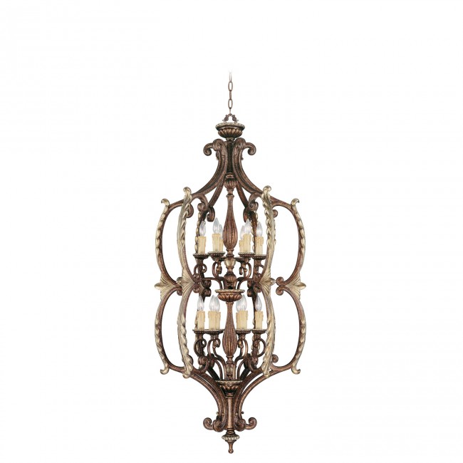 Seville Palacial Bronze Twelve-Light Lantern Pendant