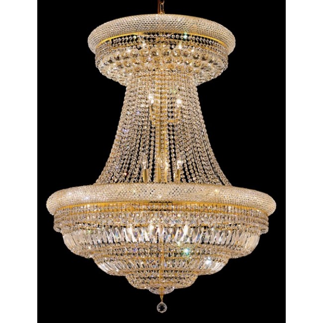 28 Light crystal chandelier gold plated
