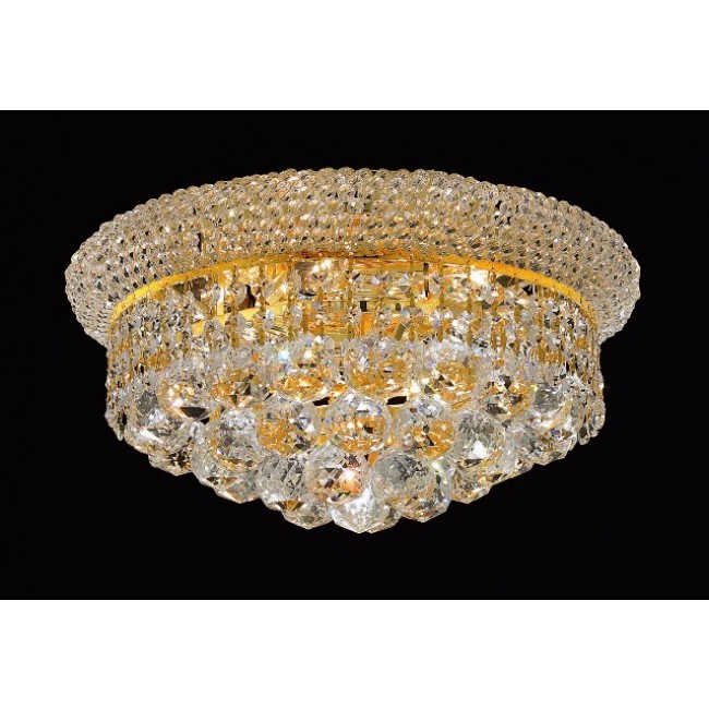 6 light crystal flush mount ceiling light dressed with crystal balls with gold finish