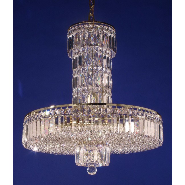 14 lights crystal chandelier in polished chrome finish