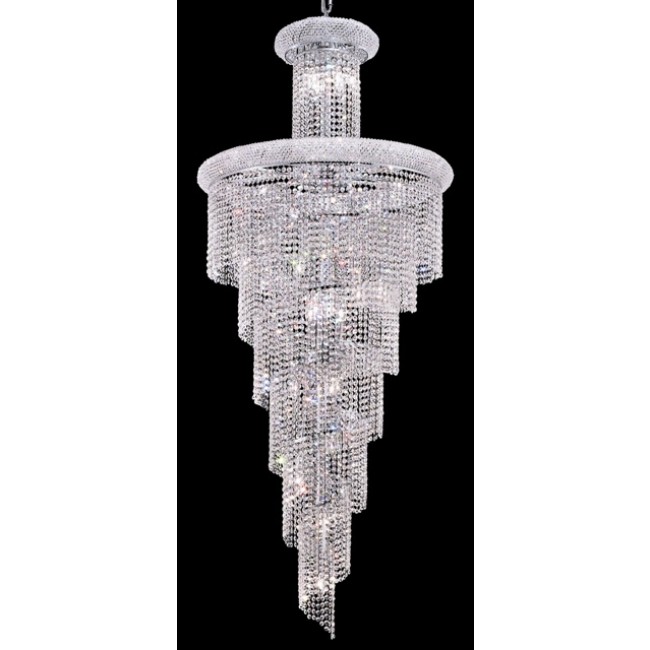 28 Light Spiral Crystal Chandelier chrome plated
