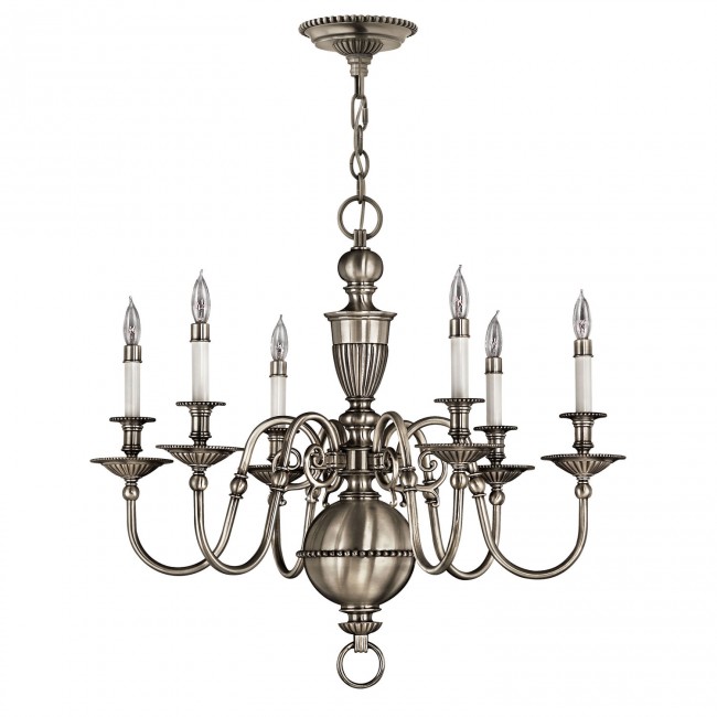 Pewter Six-Light Chandelier