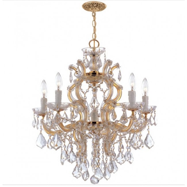 Five-Light Chandelier with HandPolished Crystals
