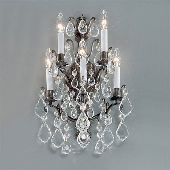  5 Light Versailles Wall Sconce, Antique Bronze