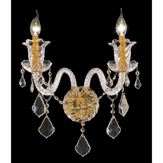 2 Lights crystal wall sconce