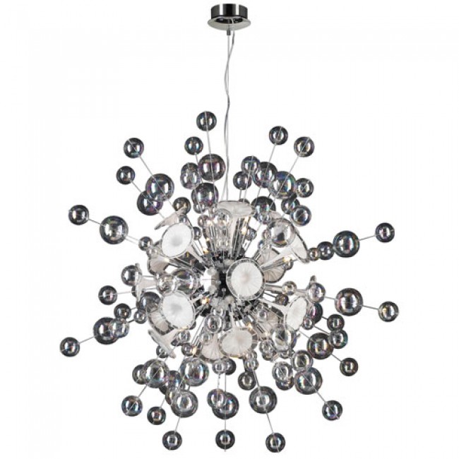 Circus 30-Light Polished Chrome Pendant with Clear and White Glass -Halogen