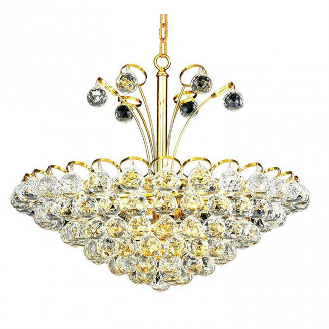 Godiva Gold Eight-Light 22-Inch Pendant with Swarovski Strass Clear Crystal