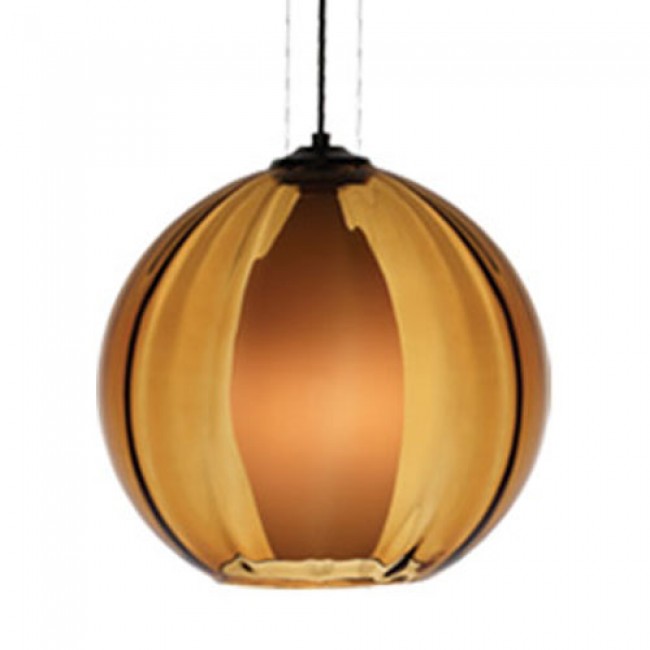 Inner World Amber One-Light Pendant with Antique Bronze Canopy