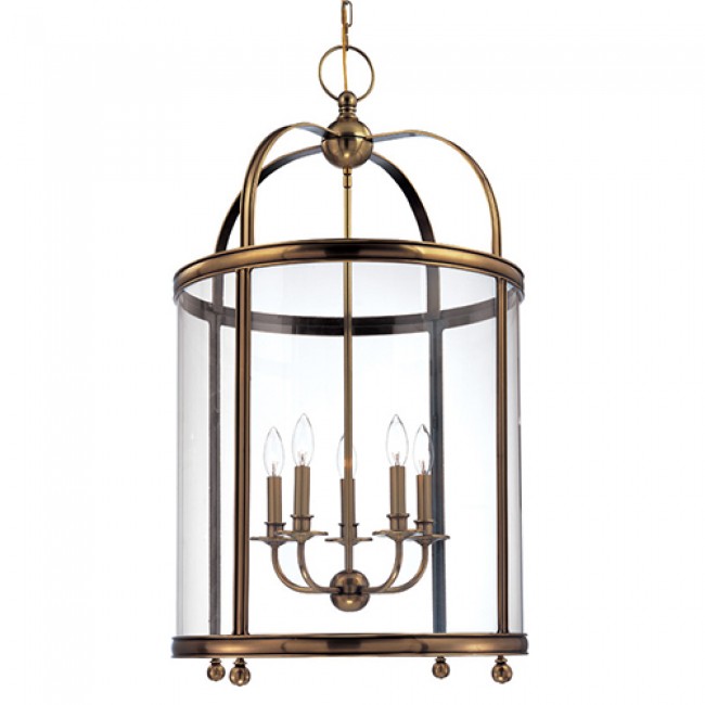 Aged Brass Five-Light Pendant