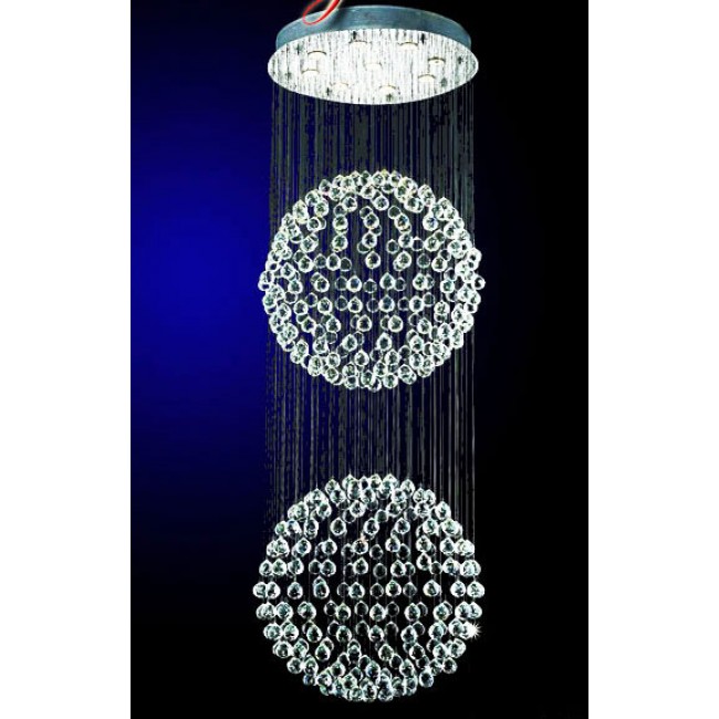 Crystal Ball Chandelier polished chrome